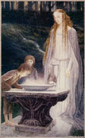 Frodon devant le miroir de Galadriel